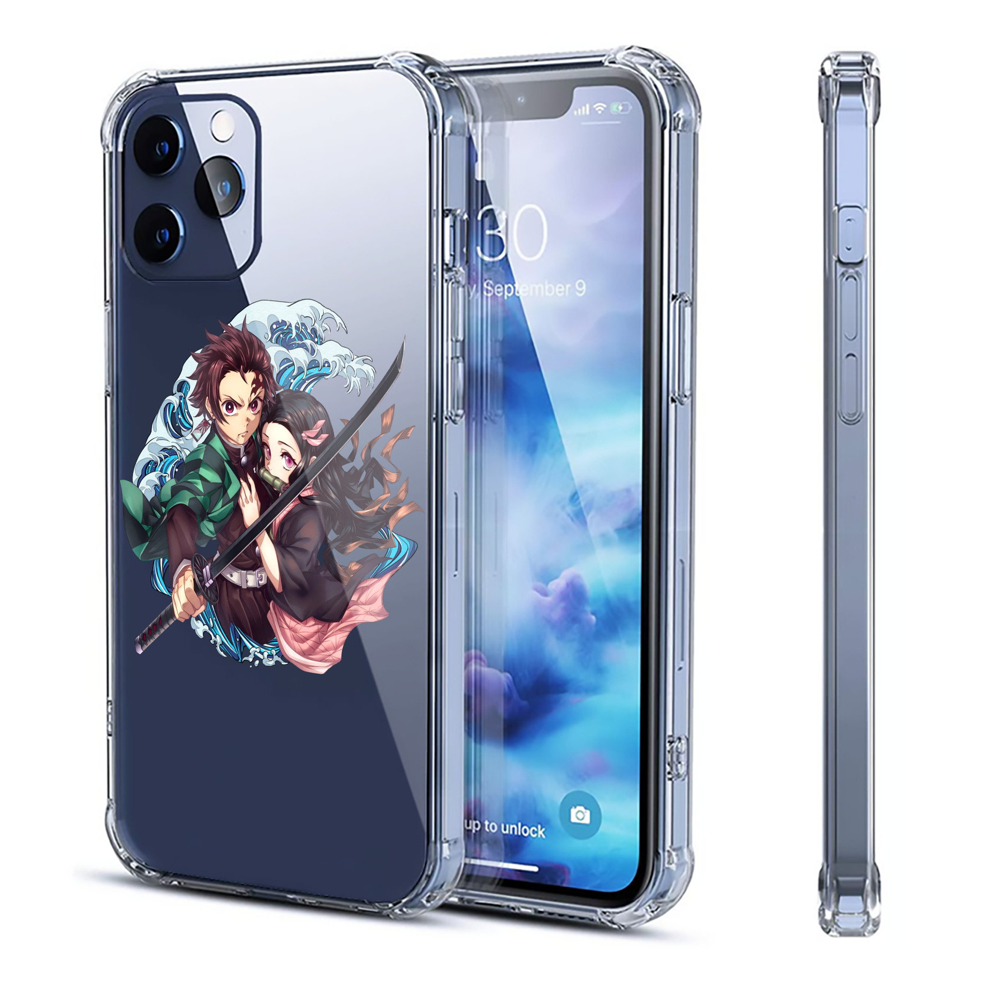 （画像用） 鬼滅の刃（きめつのやいば）竈門 禰󠄀豆子／かまど ねずこ Kamado Nezuko 【iPhone 12シリーズ対応】透明スマホケース（クリアソフトケース）